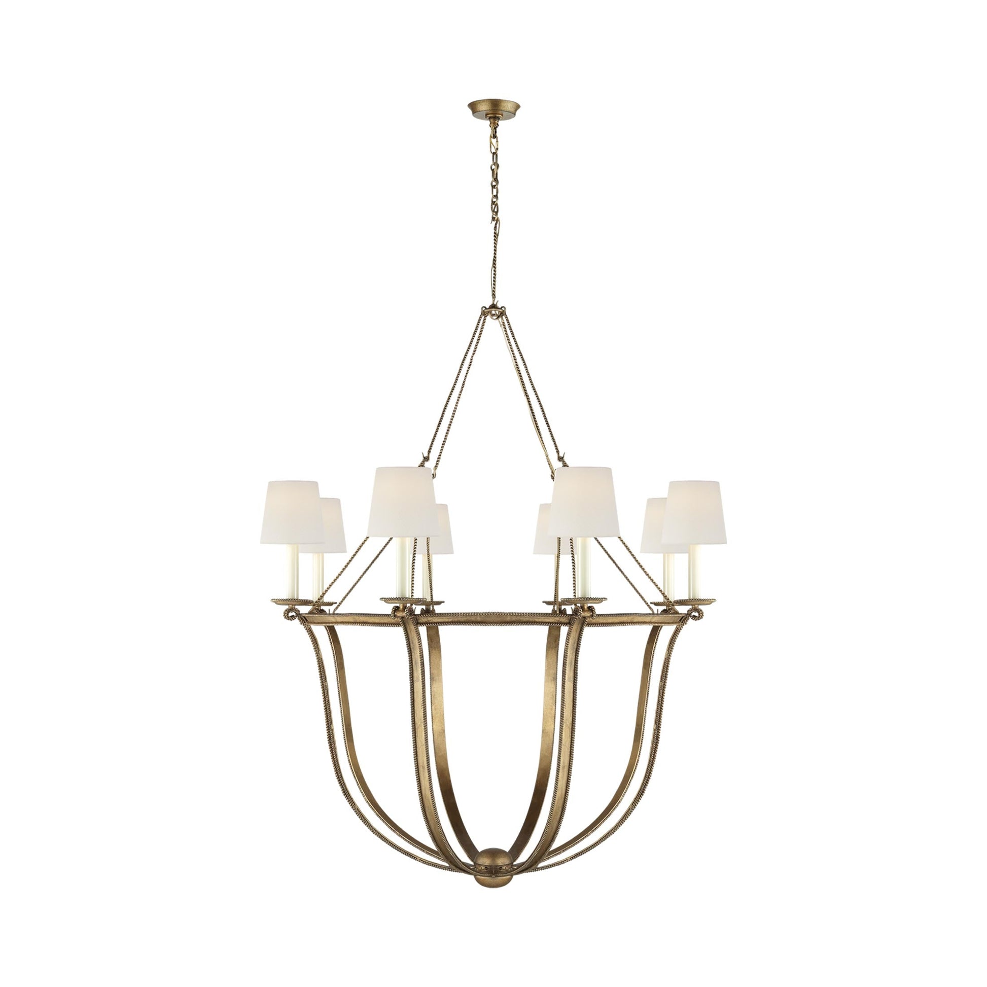 Lancaster Chandelier in Gilded Iron (Linen).