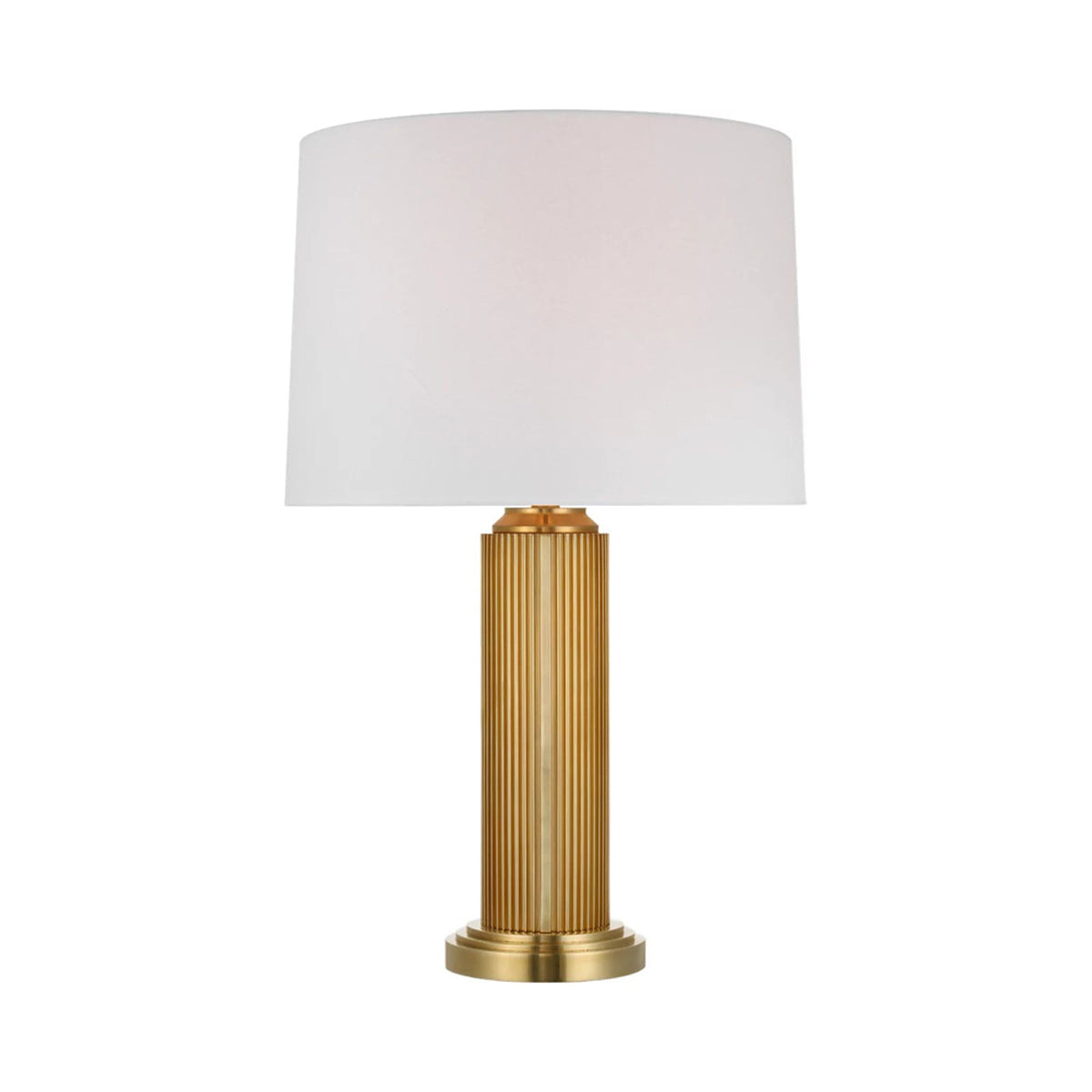 Langton Table Lamp in Natural Brass.