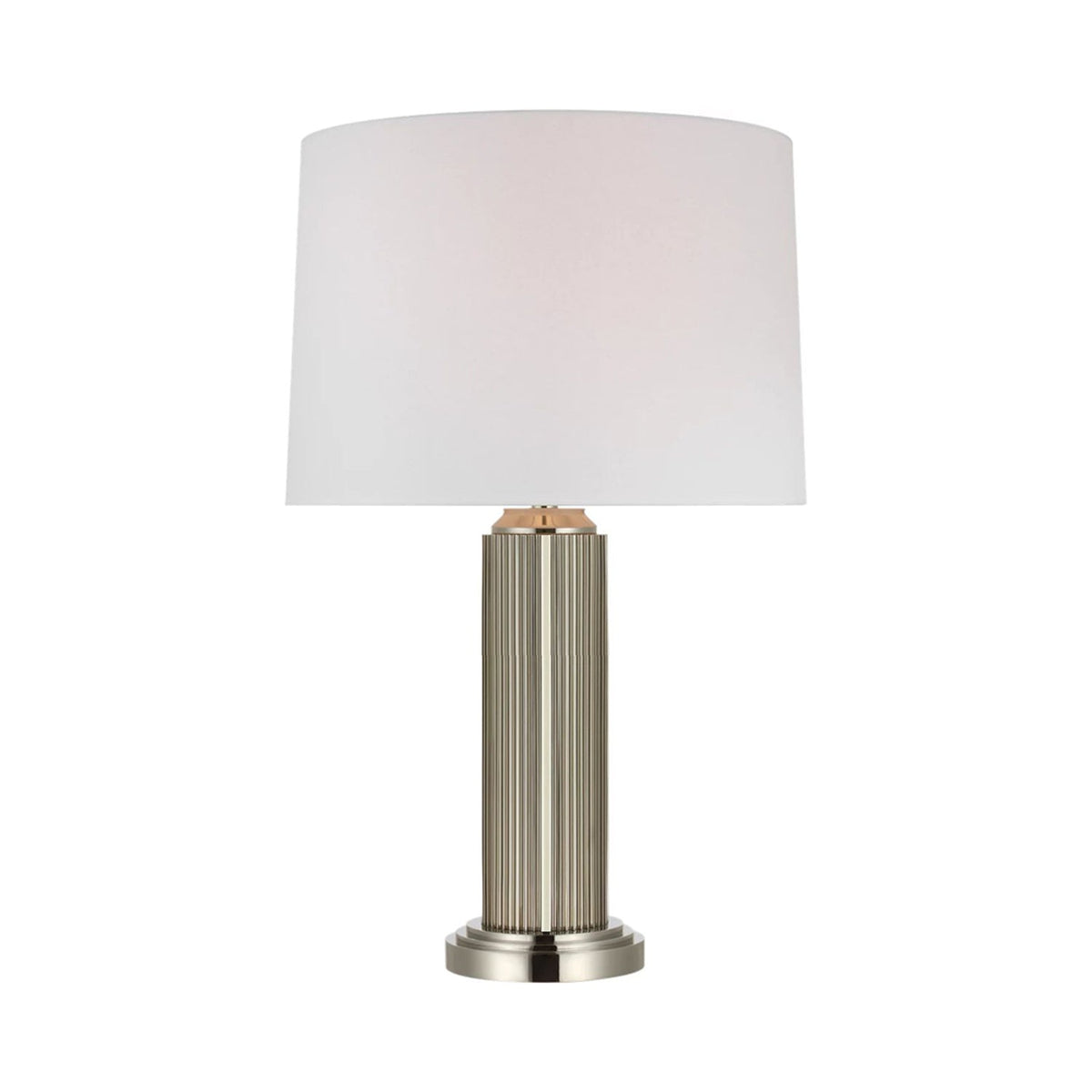 Langton Table Lamp in Polished Nickel.