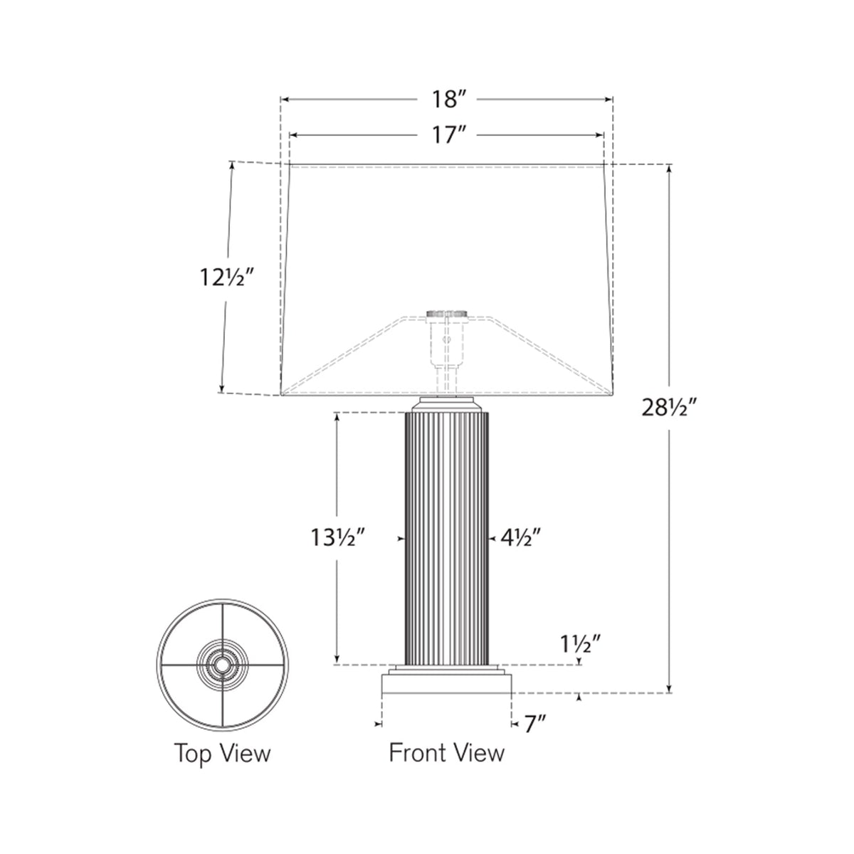 Langton Table Lamp - line drawing.