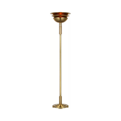 Langton Torchiere Floor Lamp in Natural Brass.