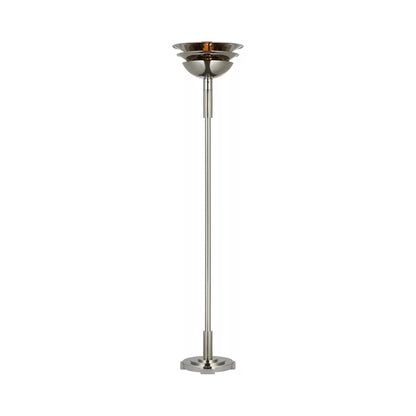 Langton Torchiere Floor Lamp in Polished Nickel.