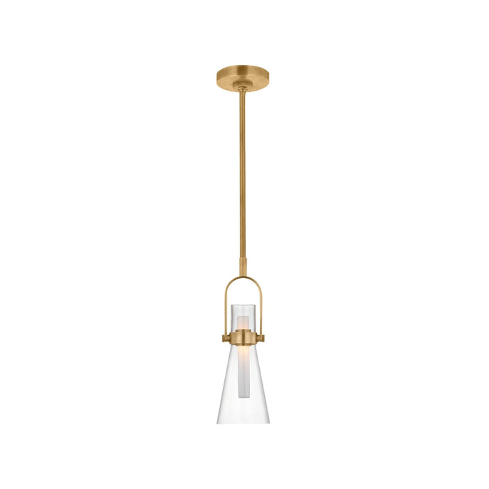 Larkin LED Conical Pendant Light in Hand-Rubbed Antique Brass (5.5-Inch).