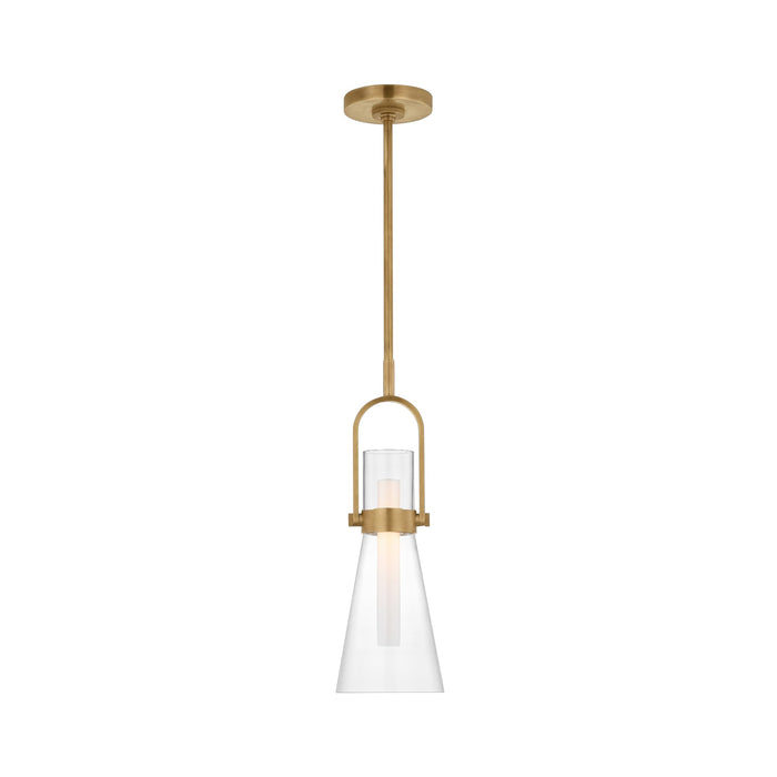 Larkin LED Conical Pendant Light in Hand-Rubbed Antique Brass (7-Inch).