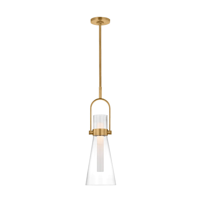 Larkin LED Conical Pendant Light in Hand-Rubbed Antique Brass (9.25-Inch).