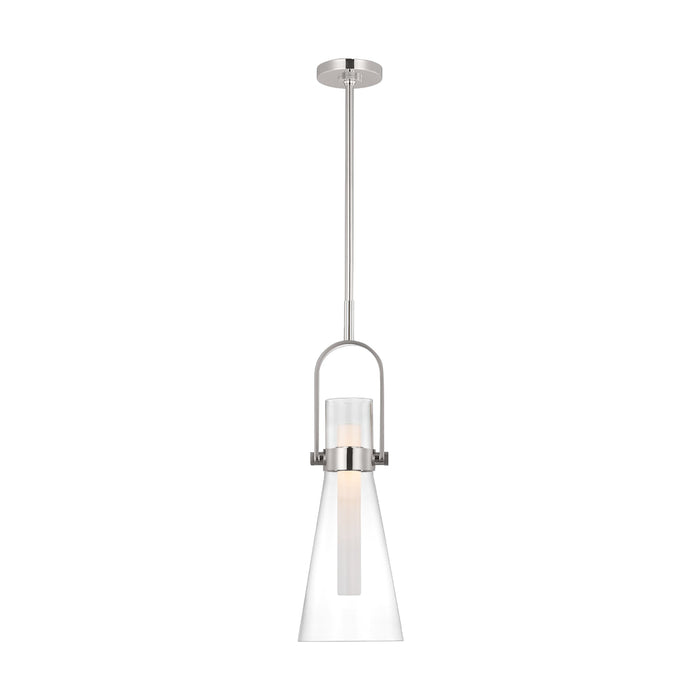 Larkin LED Conical Pendant Light in Polished Nickel (9.25-Inch).