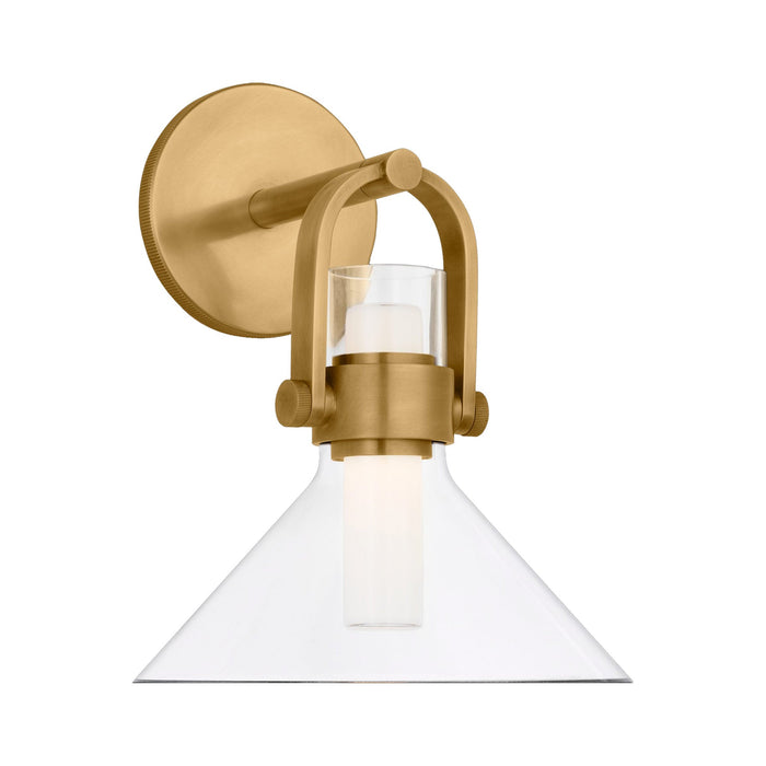 Larkin LED Empire Bracketed Wall Light in Hand-Rubbed Antique Brass.
