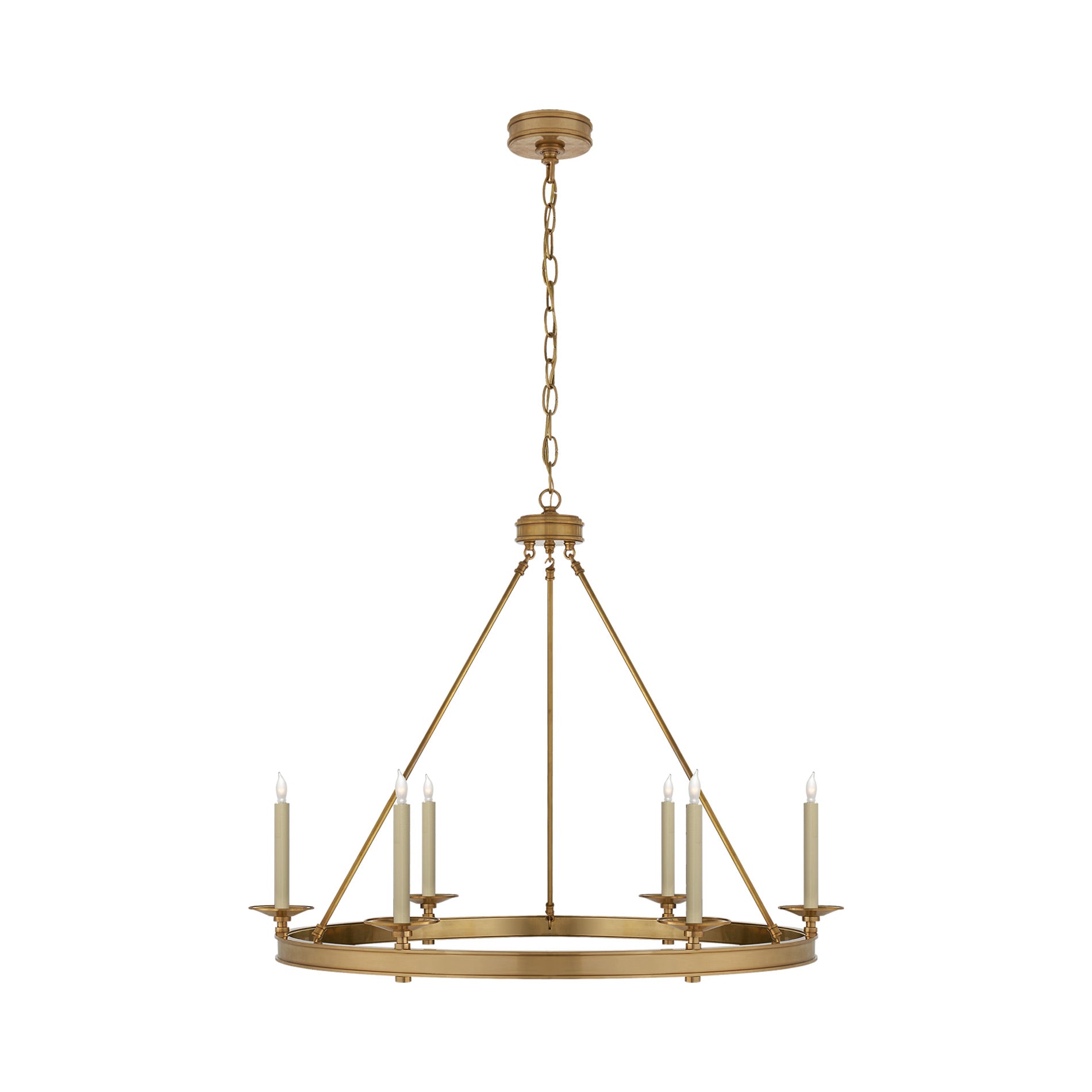 Launceton Chandelier in Antique-Burnished Brass (36-Inch).