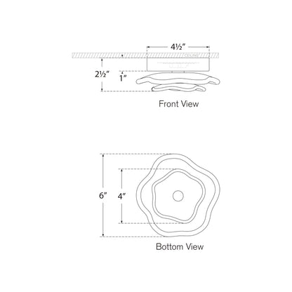 Leighton Layered LED Flush Mount Ceiling Light - line drawing.
