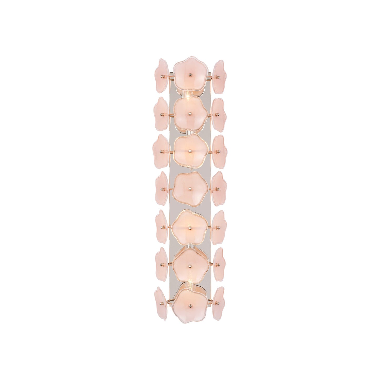 Leighton Wall Light in Polished Nickel/Blush (Large).