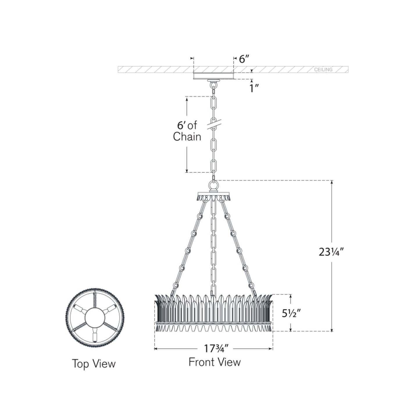 Leslie Chandelier - line drawing.