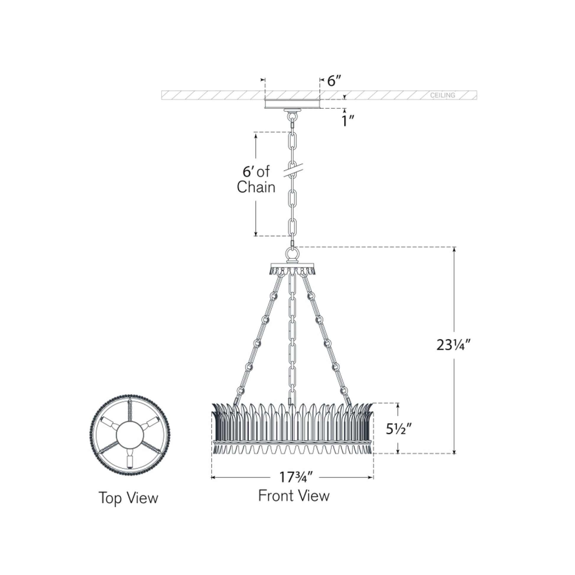 Leslie Chandelier - line drawing.