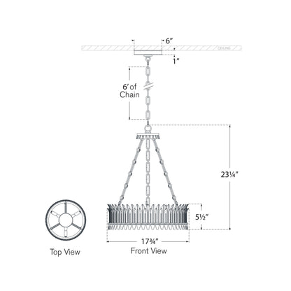 Leslie Chandelier - line drawing.