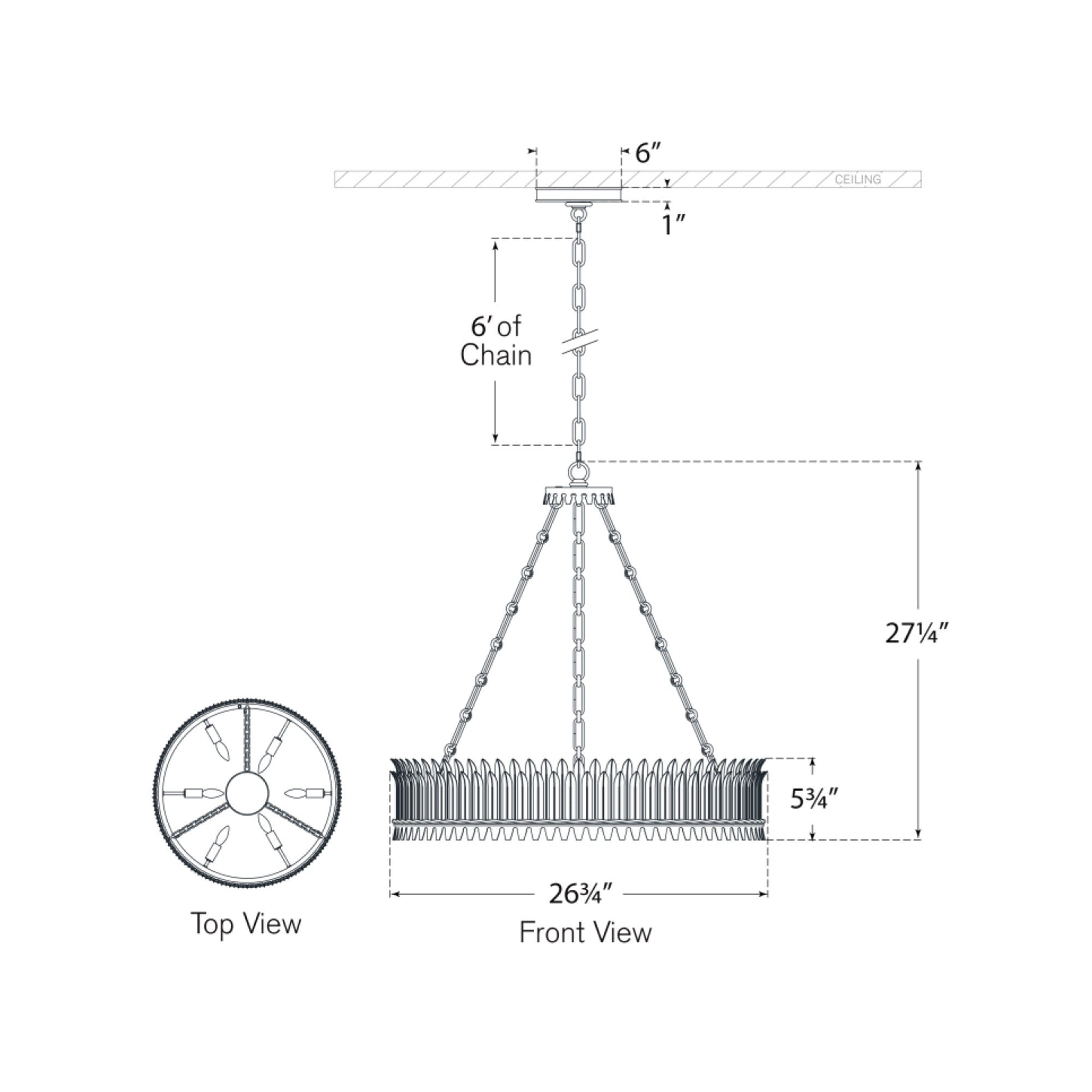Leslie Chandelier - line drawing.
