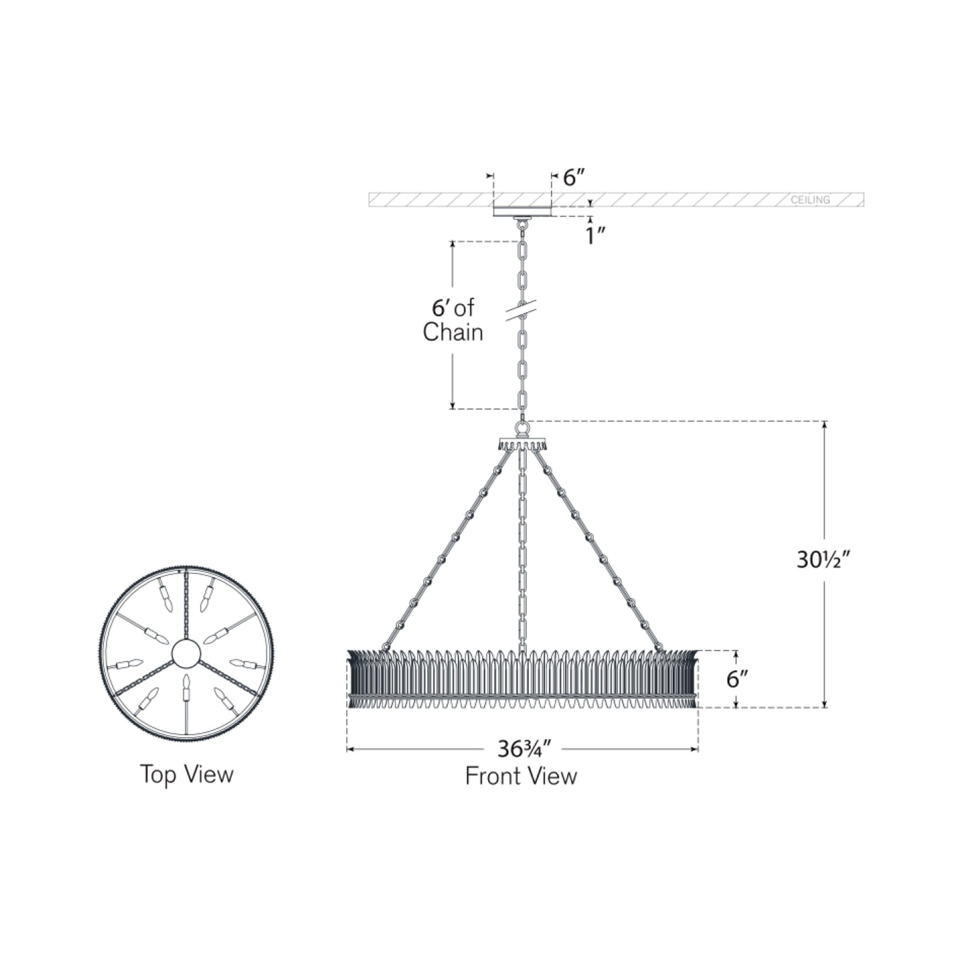 Leslie Chandelier - line drawing.