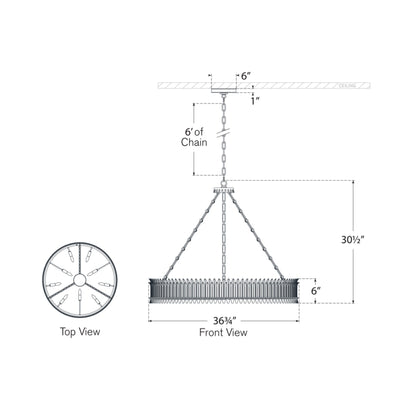 Leslie Chandelier - line drawing.