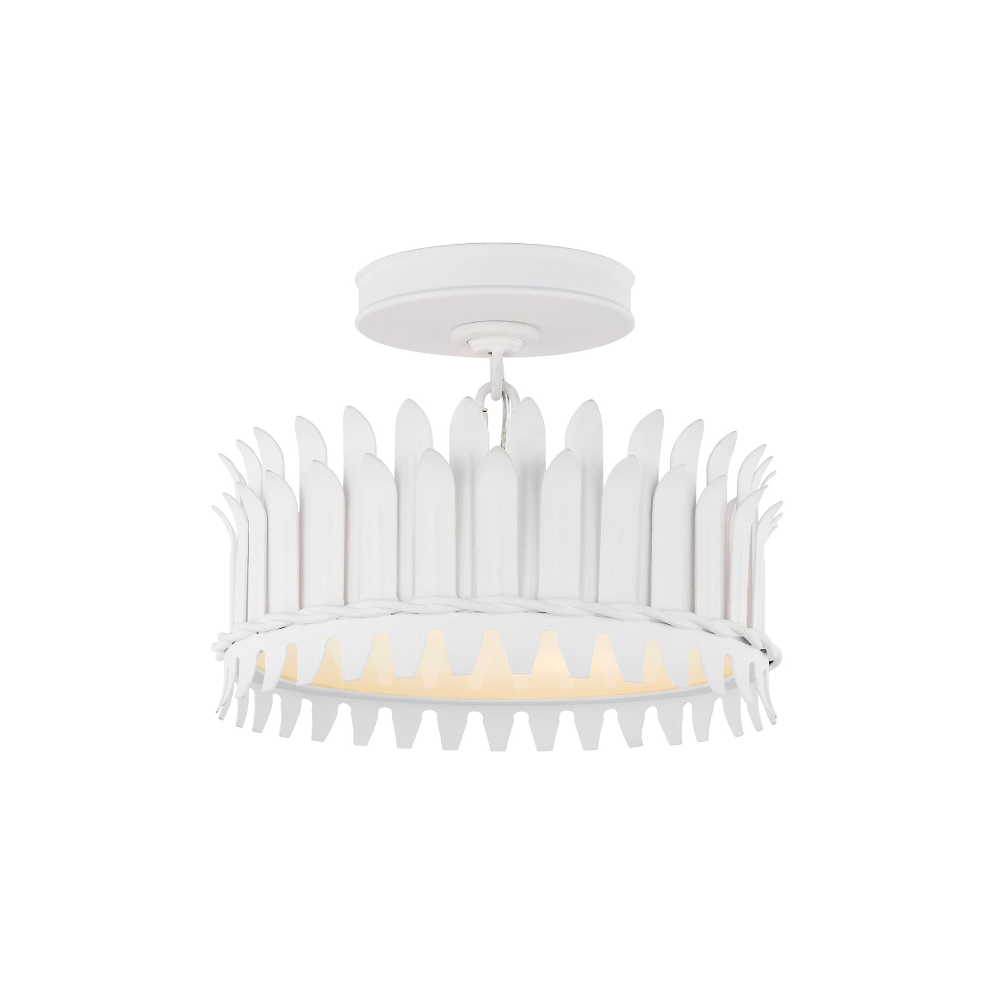 Leslie Semi Flush Mount Ceiling Light in Plaster White (Small).