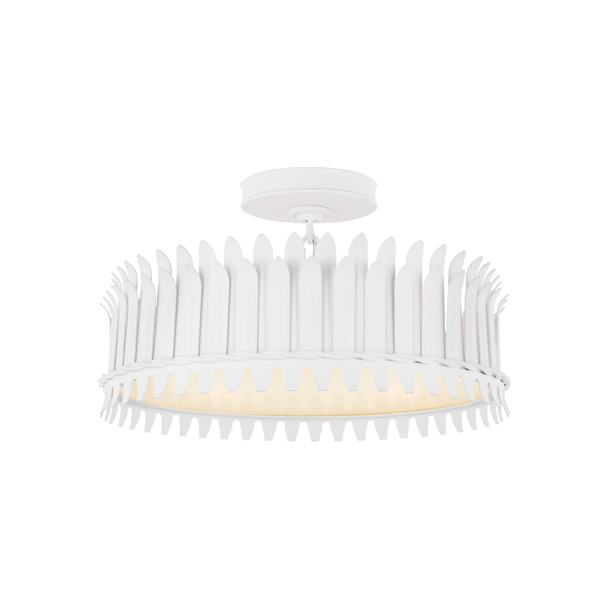 Leslie Semi Flush Mount Ceiling Light in Plaster White (Medium).