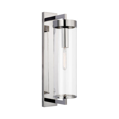 Liaison Bracketed Outdoor Wall Light in Polished Nickel (Clear Glass).
