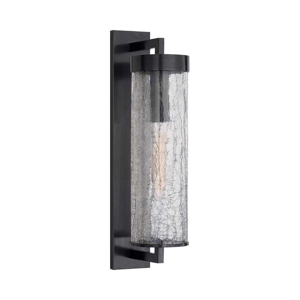 Liaison Bracketed Outdoor Wall Light in Bronze (Crackle Glass).