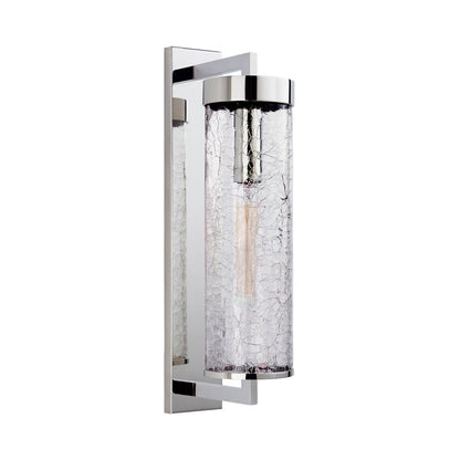 Liaison Bracketed Outdoor Wall Light in Polished Nickel (Crackle Glass).
