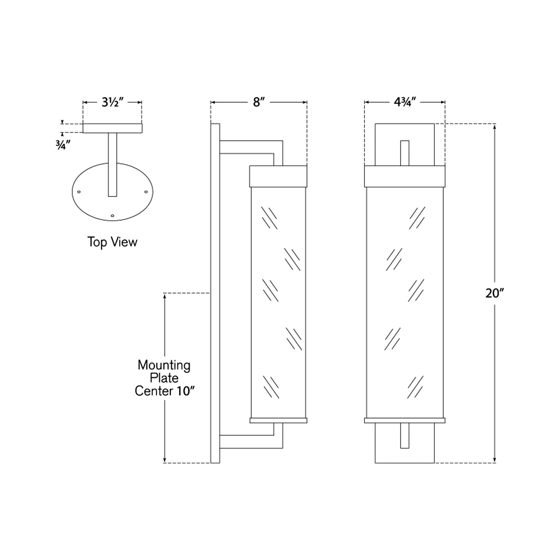 Liaison Bracketed Outdoor Wall Light - line drawing.
