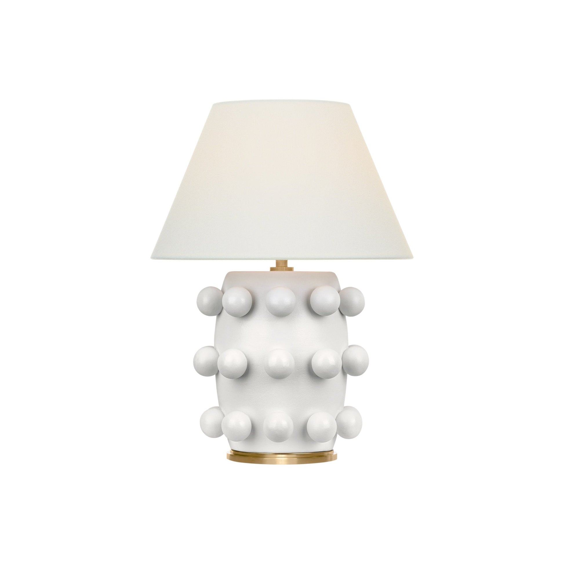 Linden LED Rechargeable Table Lamp in Plaster White (14-Inch).