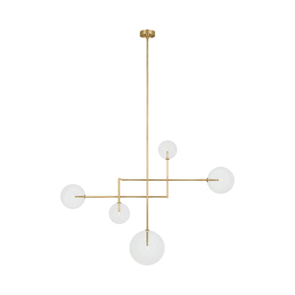 Linnea LED Chandelier in Hand Rubbed Antique Brass (5-Light/Clear Glass).