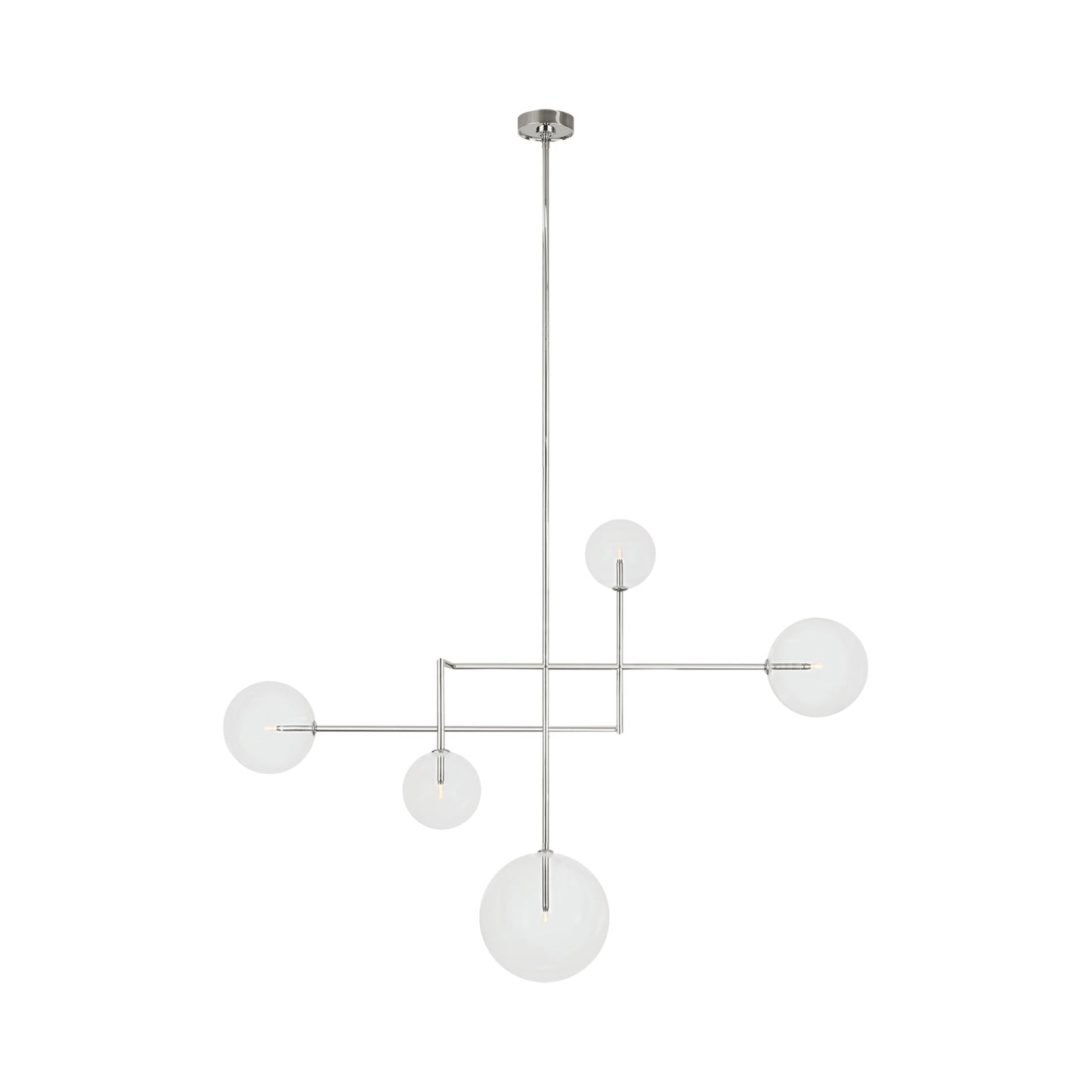 Linnea LED Chandelier in Polished Nickel (5-Light/Clear Glass).