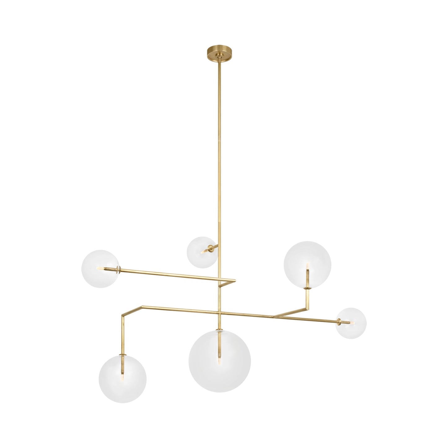 Linnea LED Chandelier in Hand Rubbed Antique Brass (6-Light/Clear Glass).