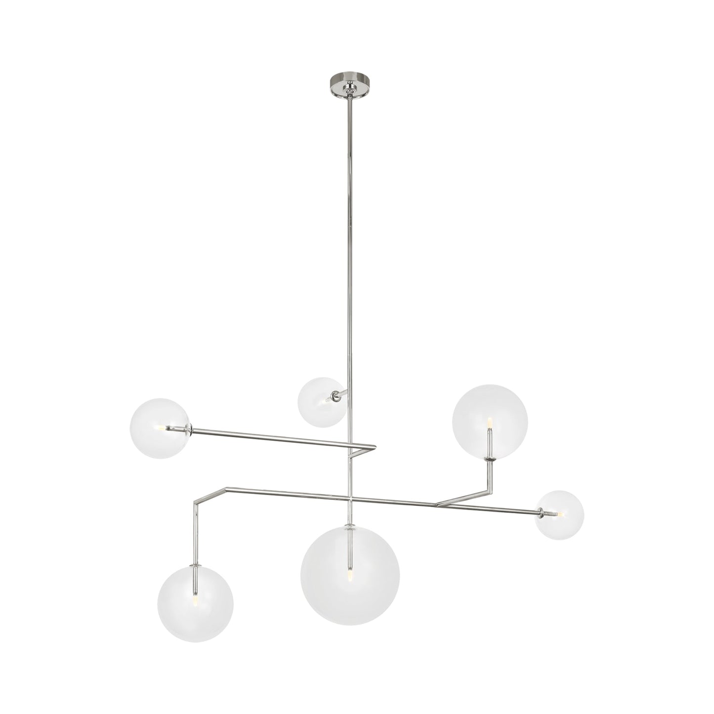 Linnea LED Chandelier in Polished Nickel (6-Light/Clear Glass).