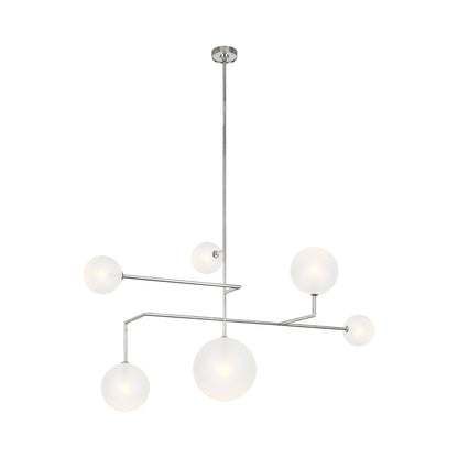 Linnea LED Chandelier in Polished Nickel (6-Light/Soft Etched Glass).