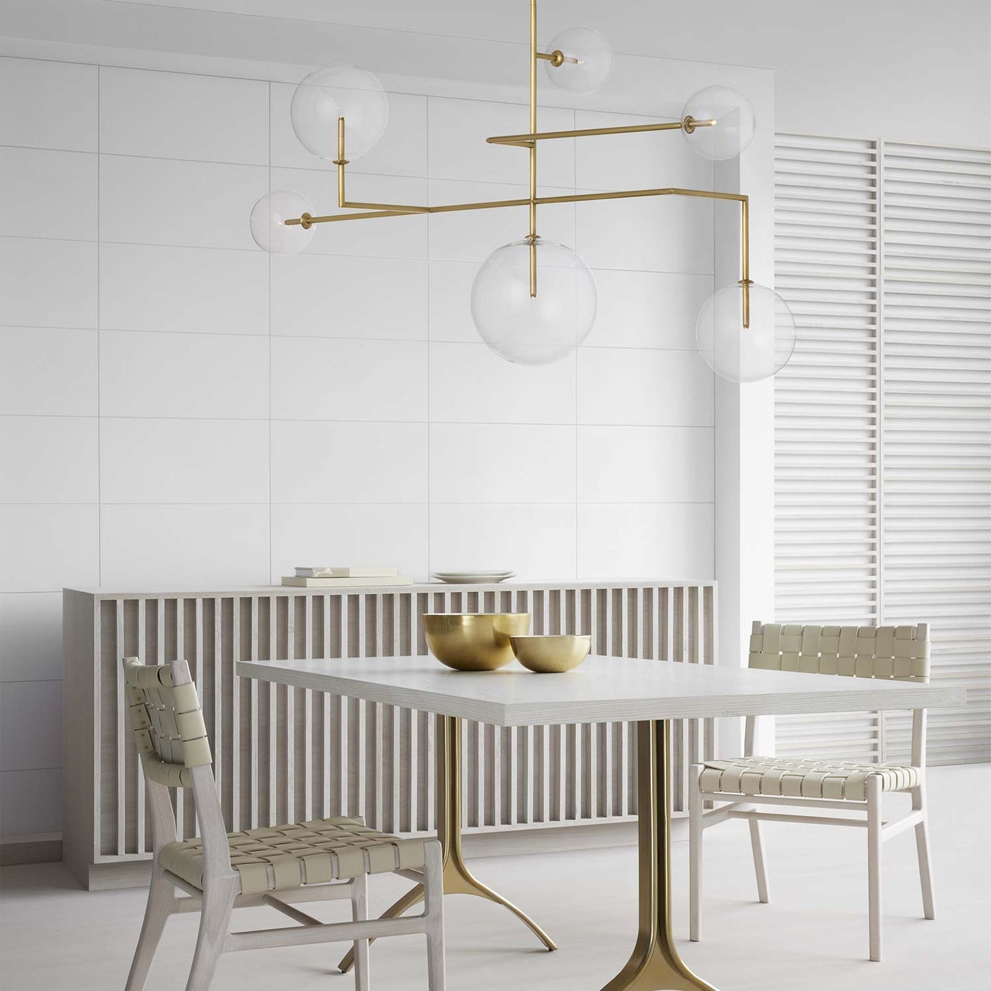 Linnea LED Chandelier in dining room.