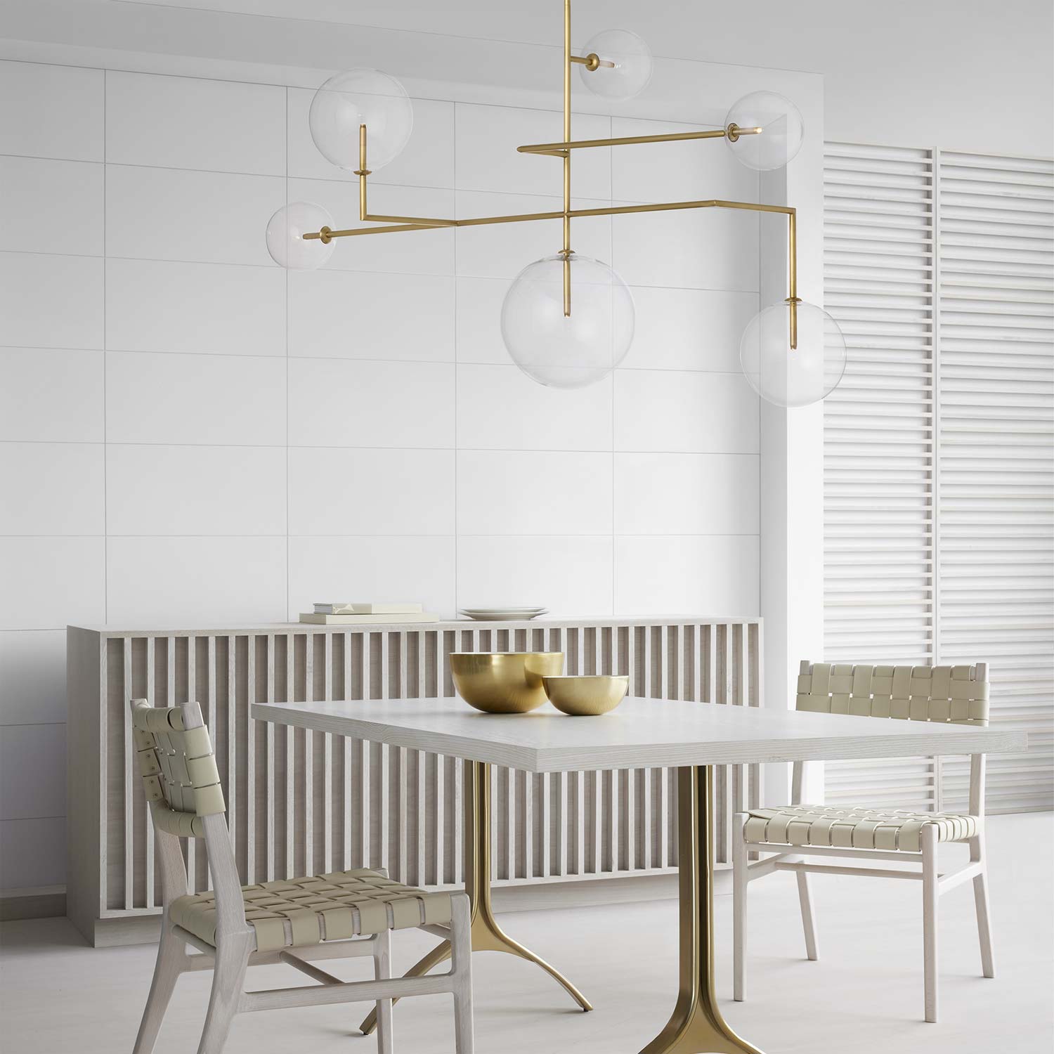 Linnea LED Chandelier in dining room.