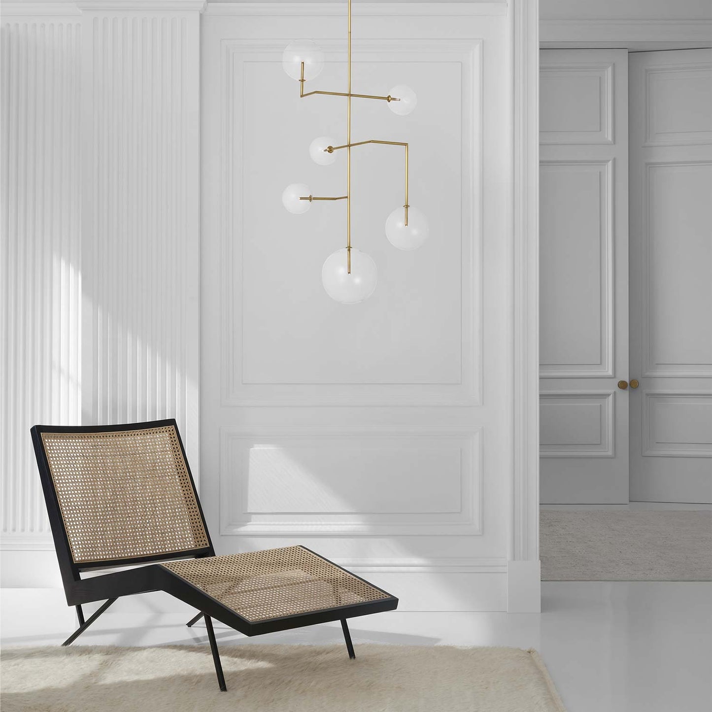 Linnea LED Entry Chandelier in living room.