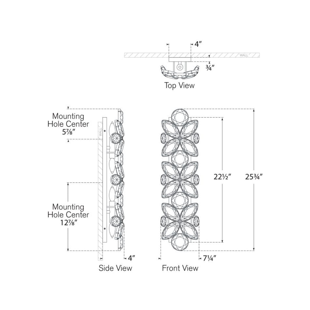 Lloyd Rectangle Wall Light - line drawing.