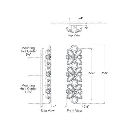 Lloyd Rectangle Wall Light - line drawing.