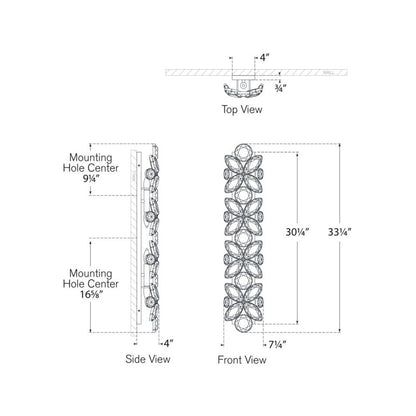 Lloyd Rectangle Wall Light - line drawing.