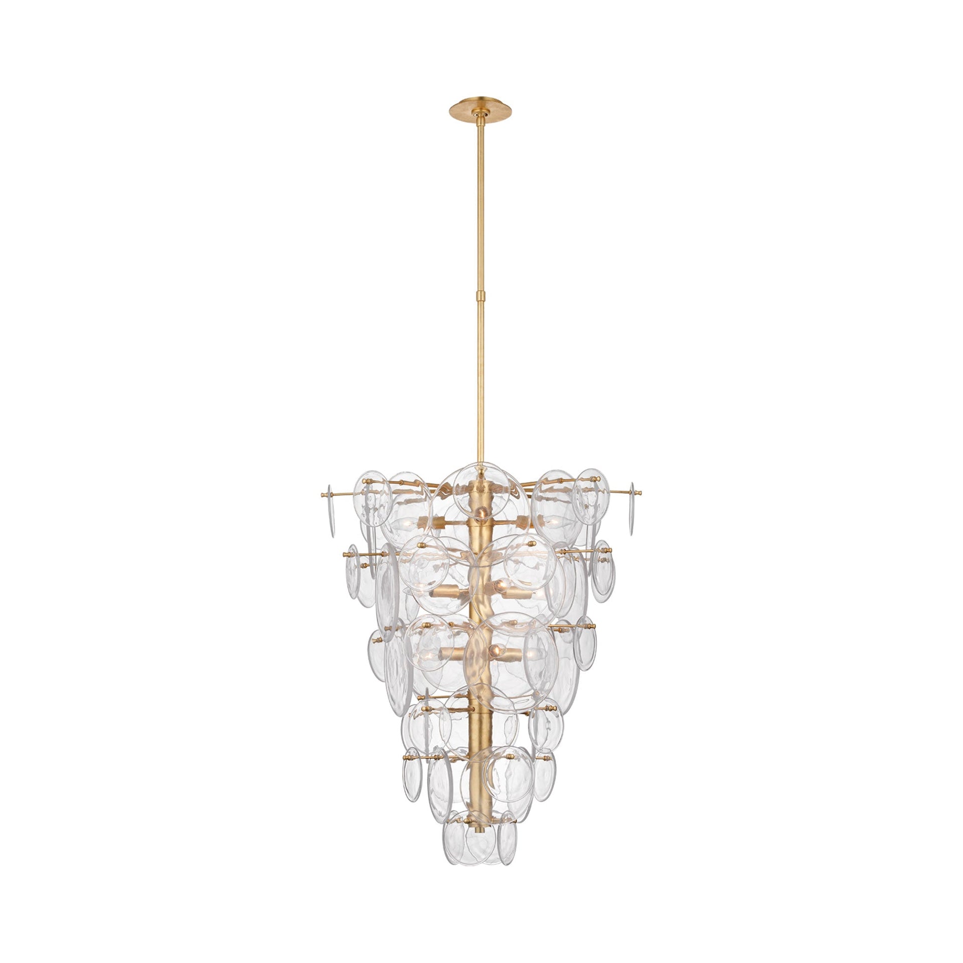 Gold and Clear Glass 12-Light Chandelier
