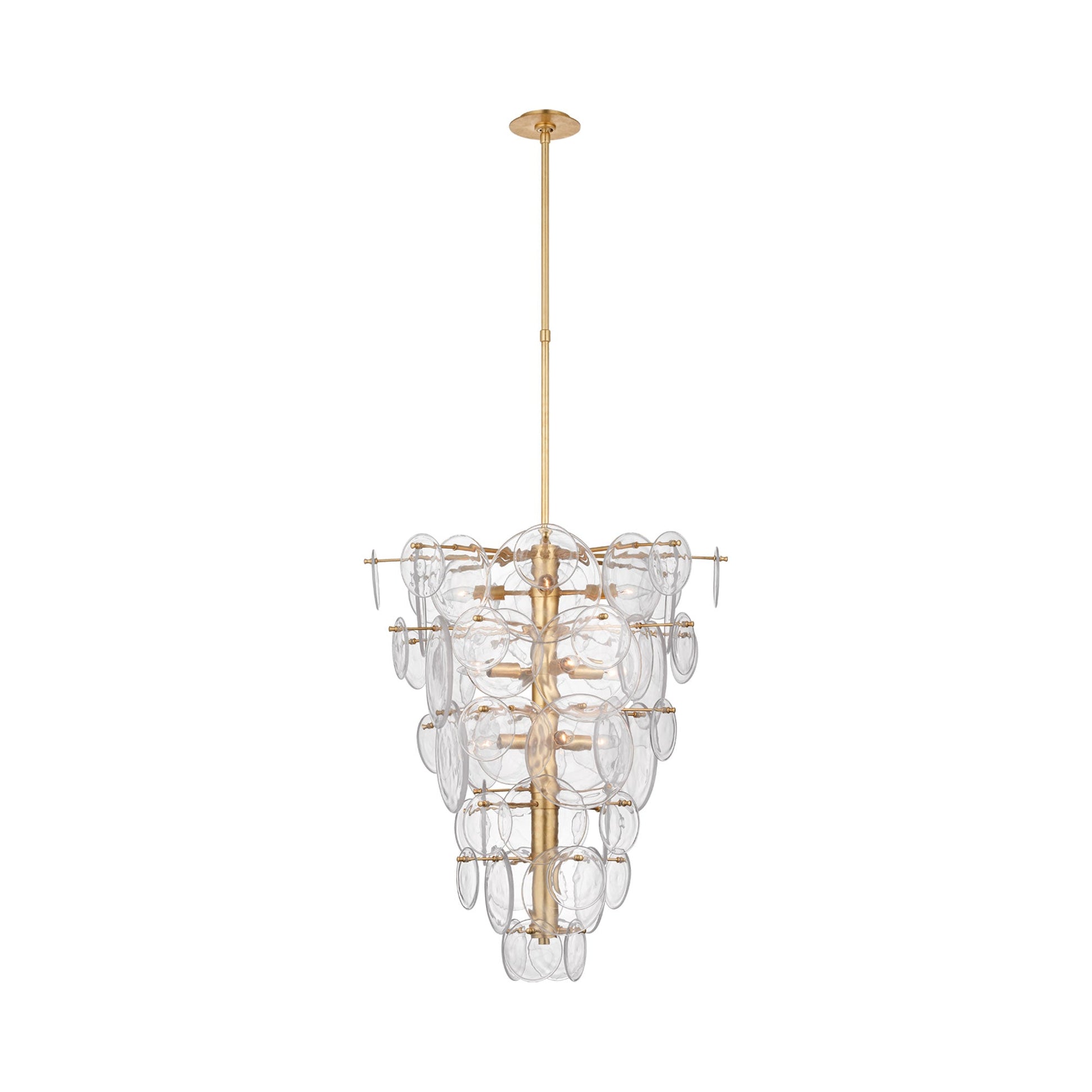 Loire Cascading Chandelier in Gild (Clear Strie Glass).