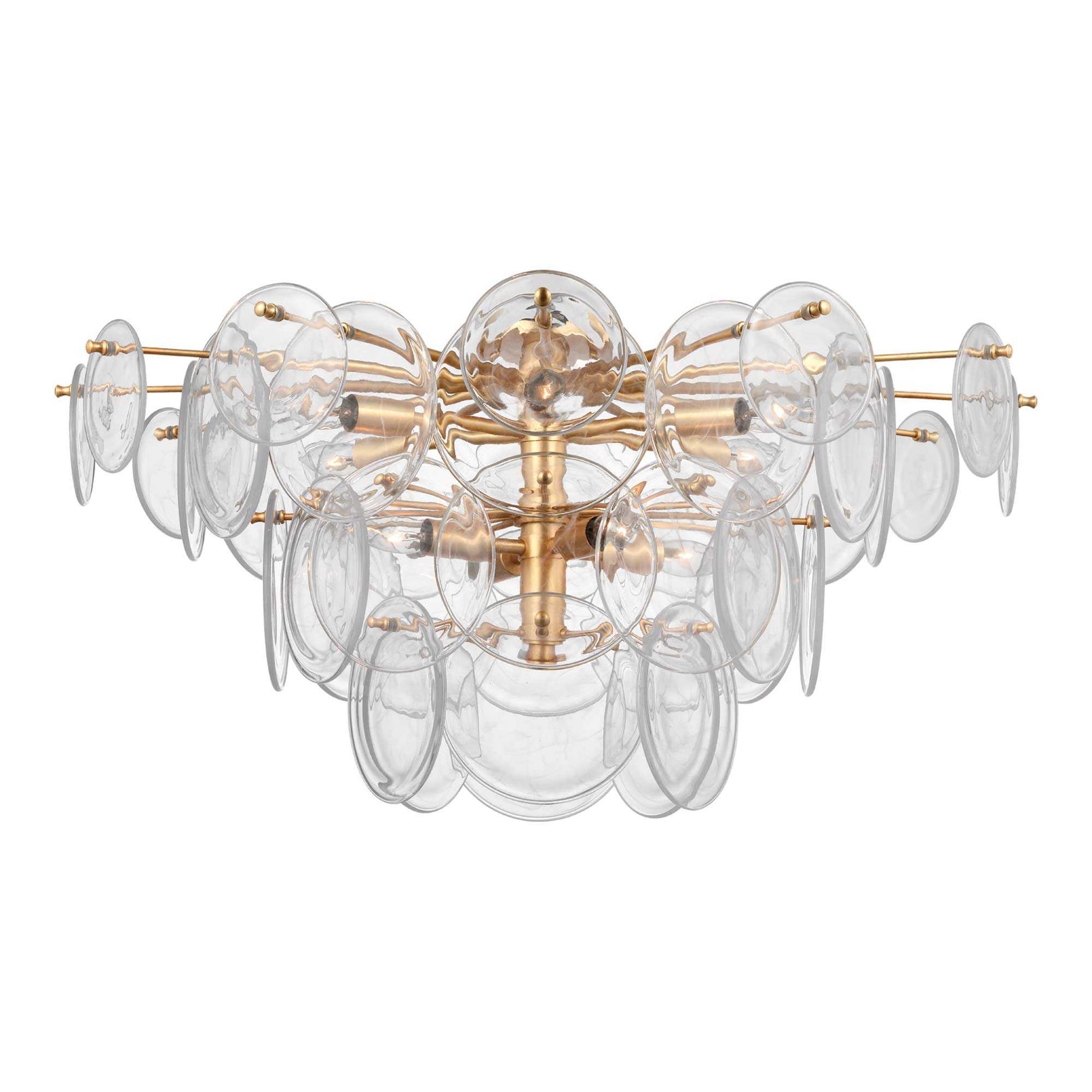 Loire Flush Mount Ceiling Light in Gild/Clear Strie Glass(Grande).