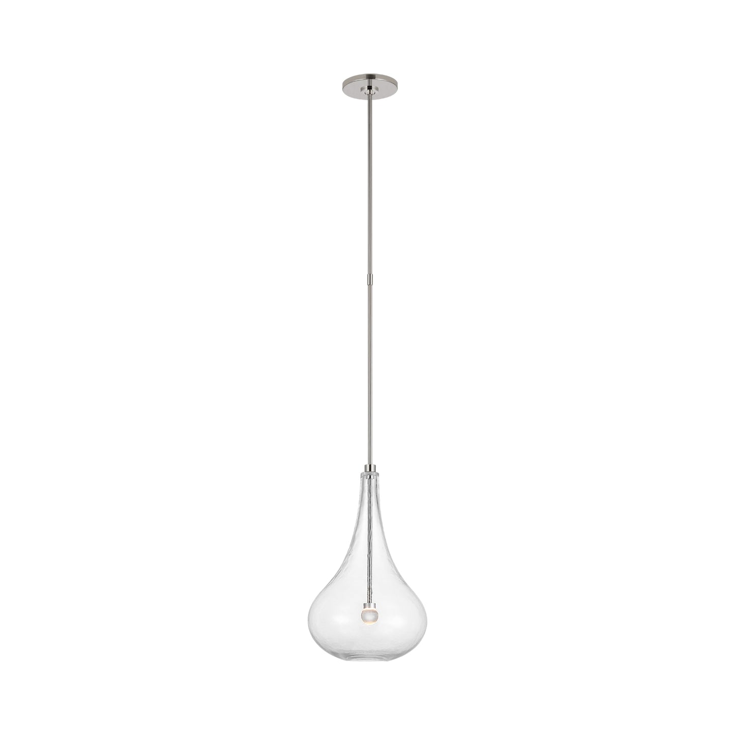 Lomme LED Pendant Light in Polished Nickel.