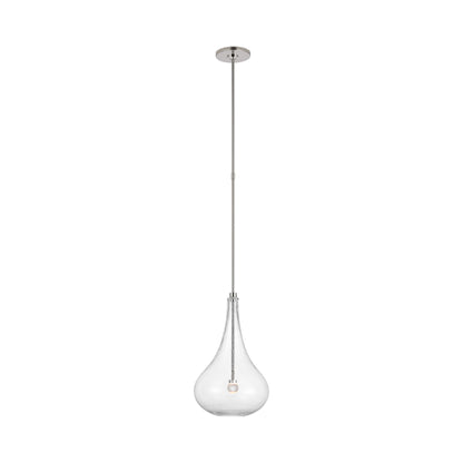 Lomme LED Pendant Light in Polished Nickel.