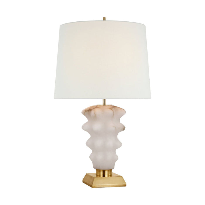 Luxor Table Lamp in Alabaster/Hand-Rubbed Antique Brass (Large).