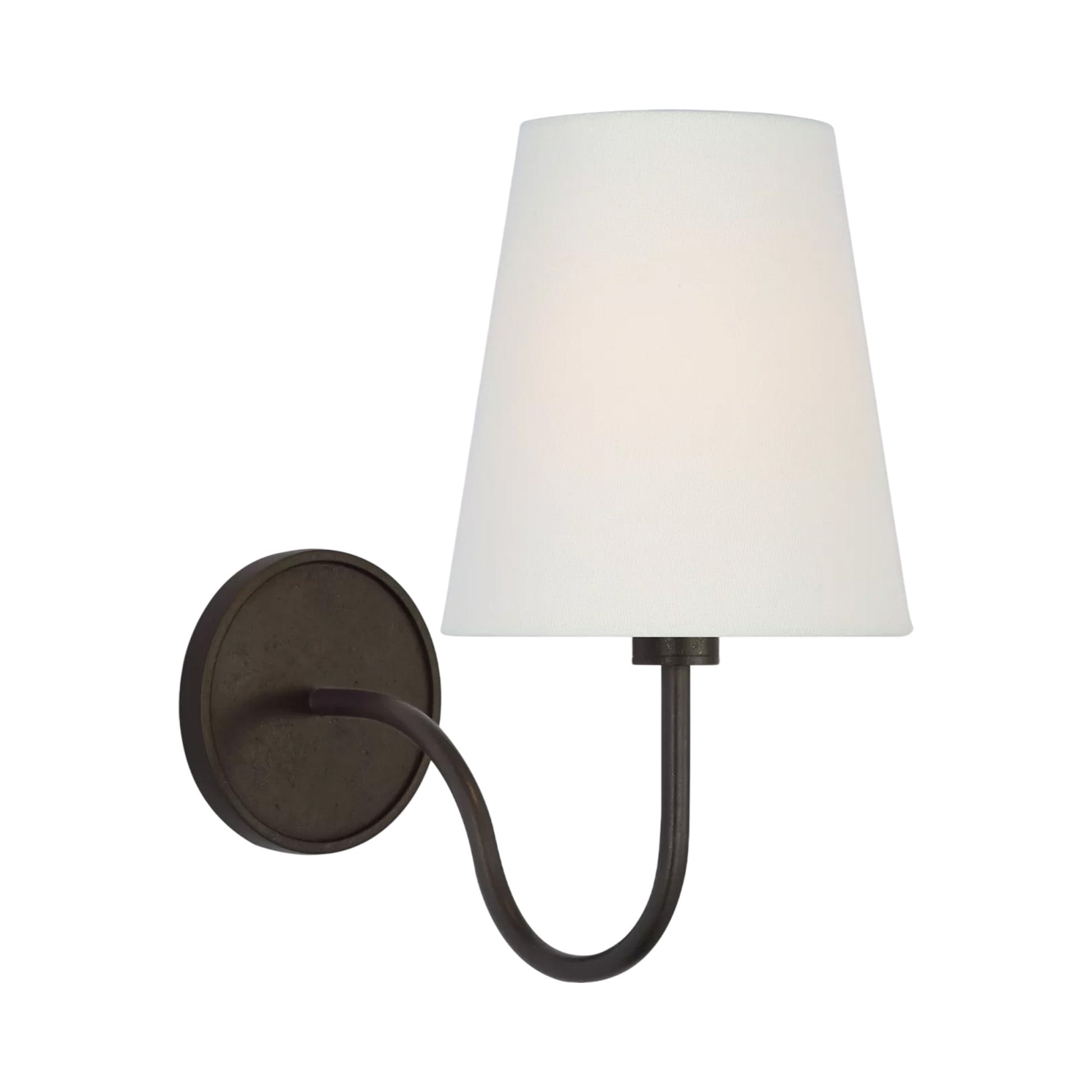Lyndsie LED Rechargeable Wall Light in Aged Iron/Linen.