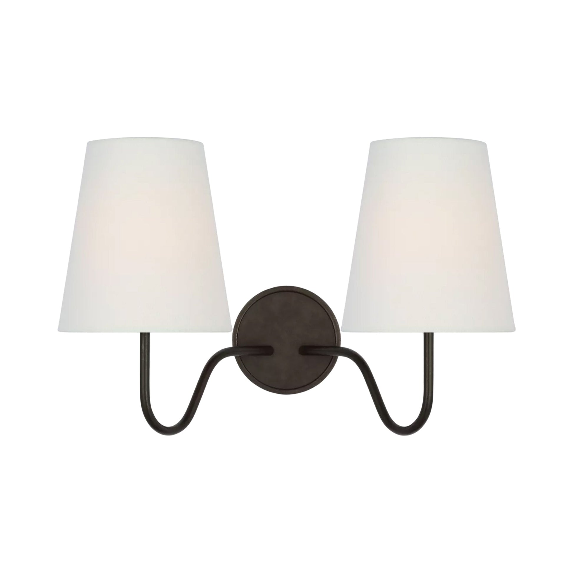 Lyndsie Multi Light Wall Light in Aged Iron/Linen.