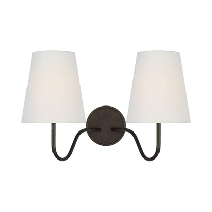 Lyndsie Multi Light Wall Light in Aged Iron/Linen.