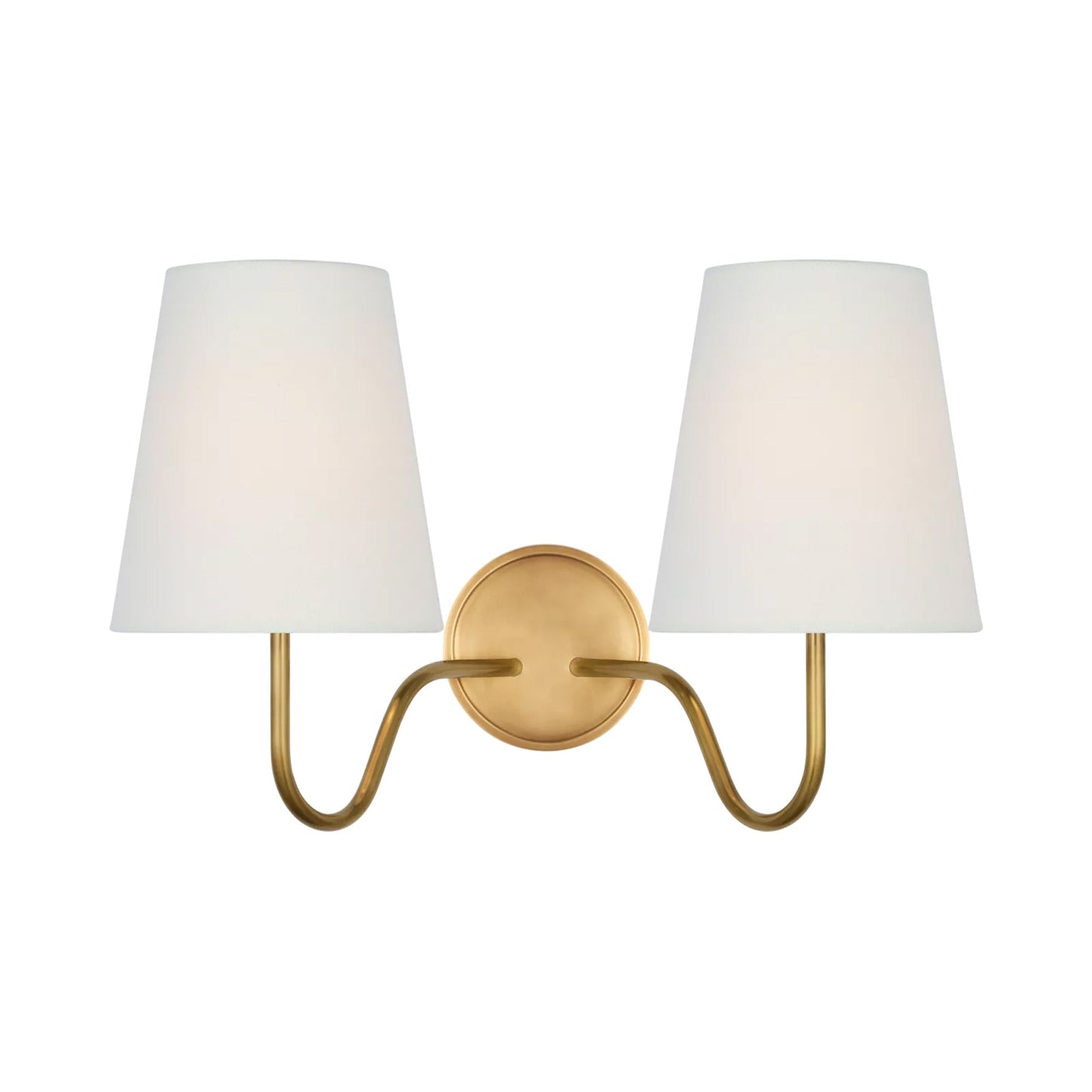 Lyndsie Multi Light Wall Light in Hand-Rubbed Antique Brass/Linen.