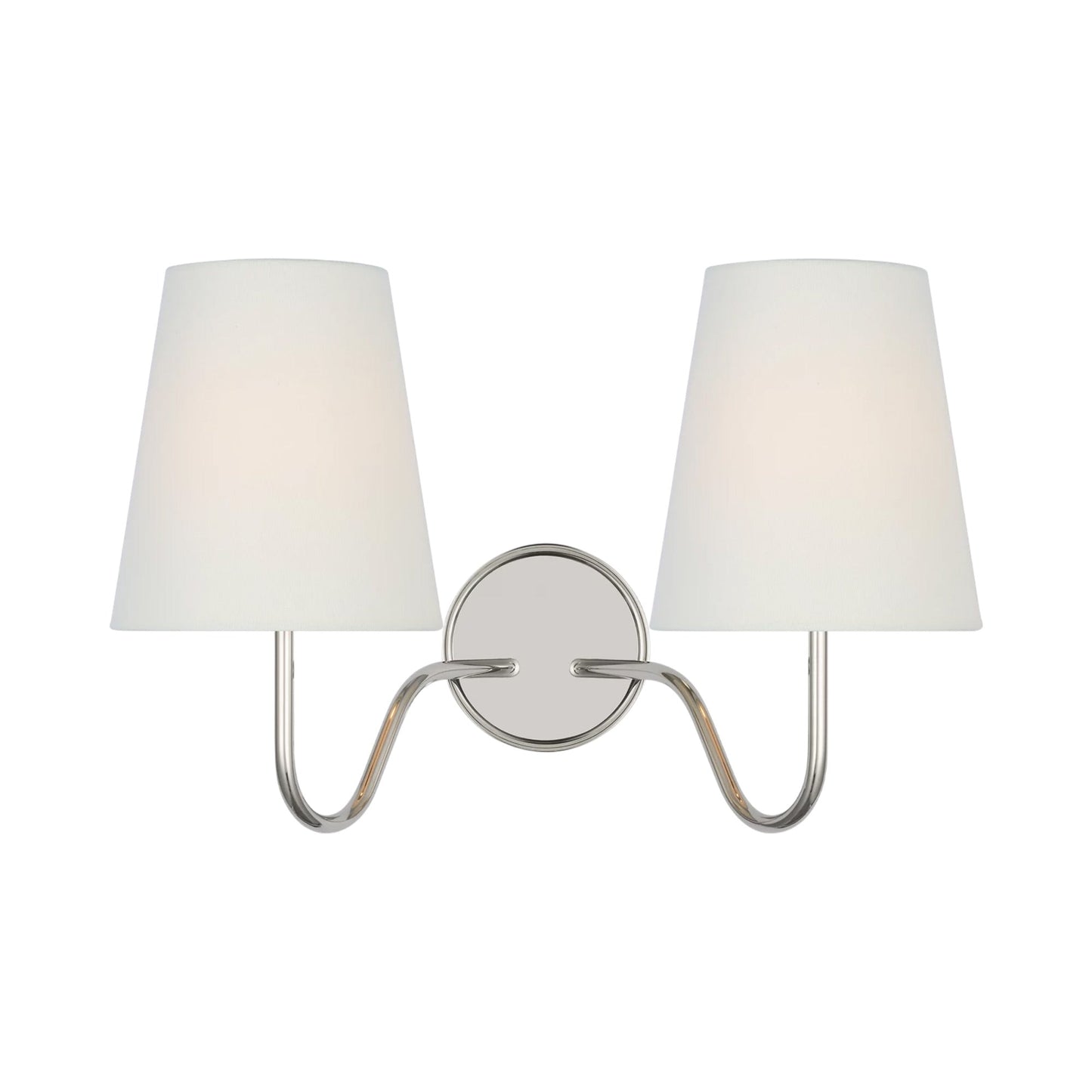 Lyndsie Multi Light Wall Light in Polished Nickel/Linen.