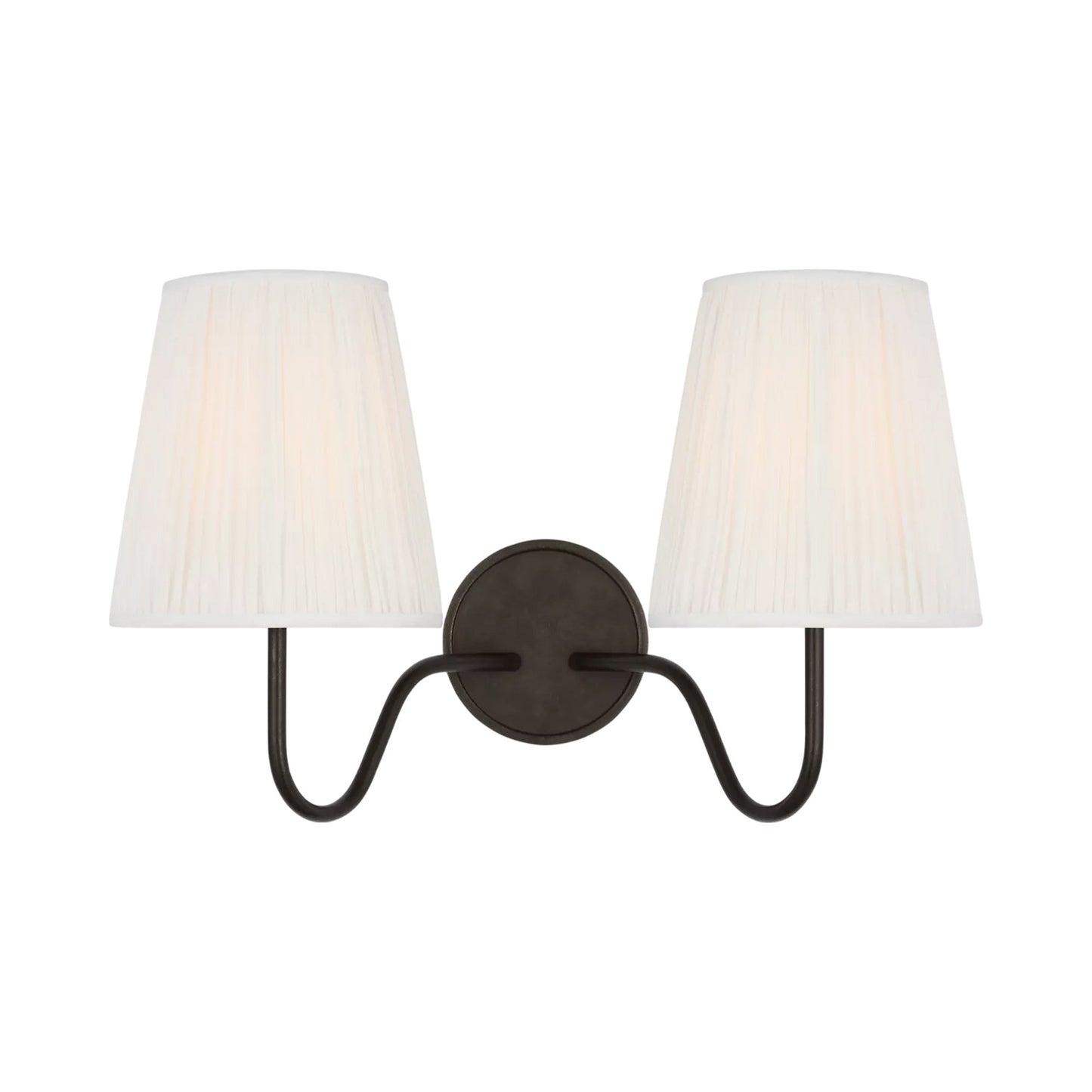 Lyndsie Multi Light Wall Light in Aged Iron/Silk Pleated.